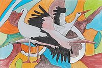 Störche Störche sind große Vögel mit langen Beinen und einem langen Hals, die ihr Nest oft auf einem hohen Mast haben.