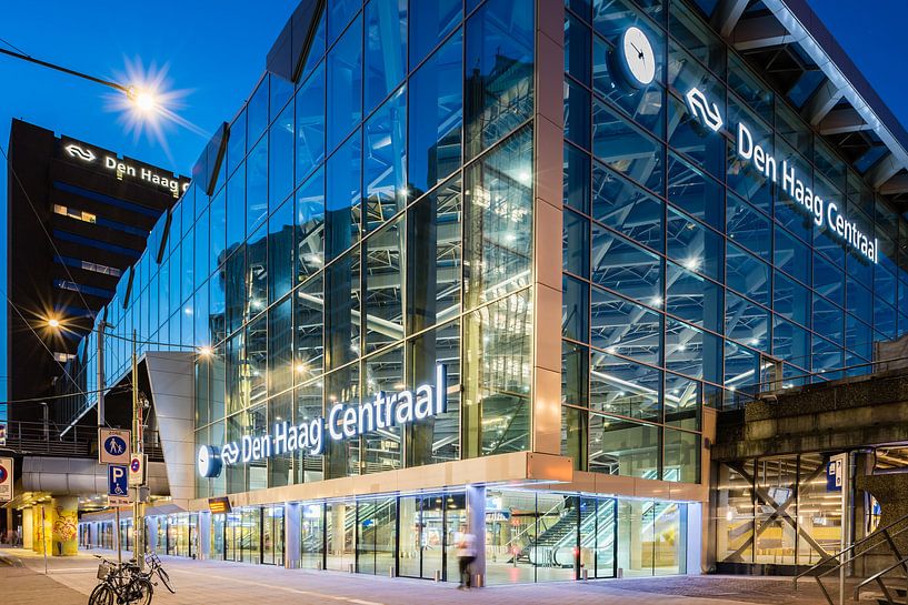 The Hague Central Station (blue hour) by John Verbruggen