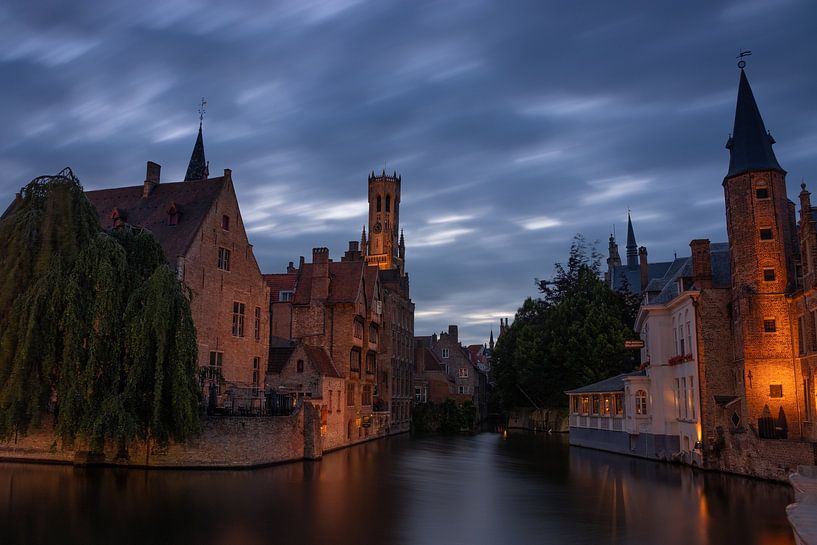 Bruges by night by Thijs van den Broek