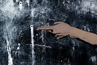 abstrakte Hand mit ausgestrecktem Finger