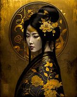 Geisha in Art Nouveau stijl