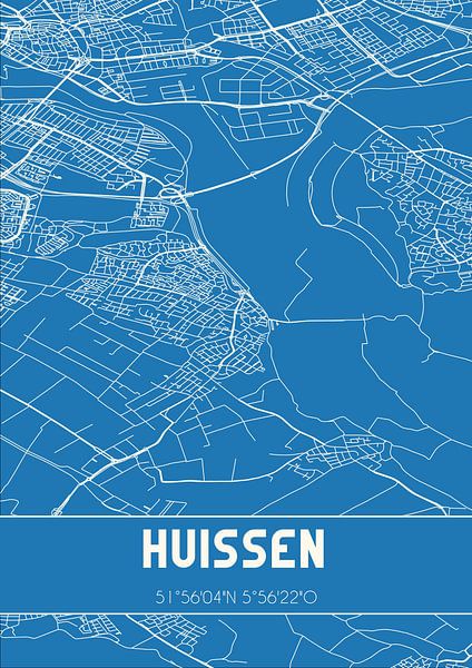 Plan d'ensemble | Carte | Huissen (Gueldre) par Affiches de lieux