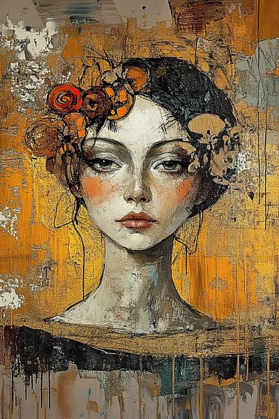 Portrait de femme | Gilded Reflections par Zen et Plus