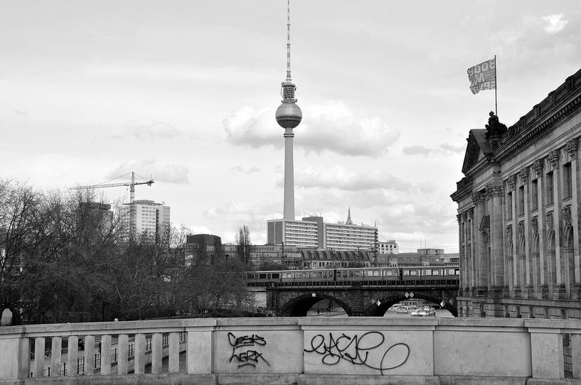 View from the Monbijou Bridge to the Berlin TV Tower by Silva Wischeropp