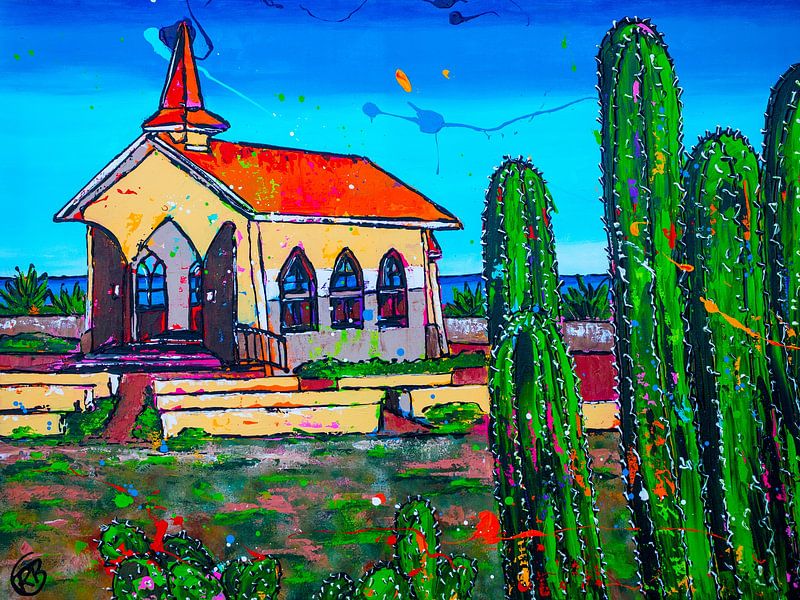 Alta Vista Chapel Aruba by Happy Paintings / Renata Rolefes