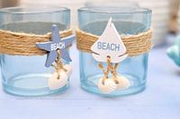 Two summer drinking glasses 'beach' with shells