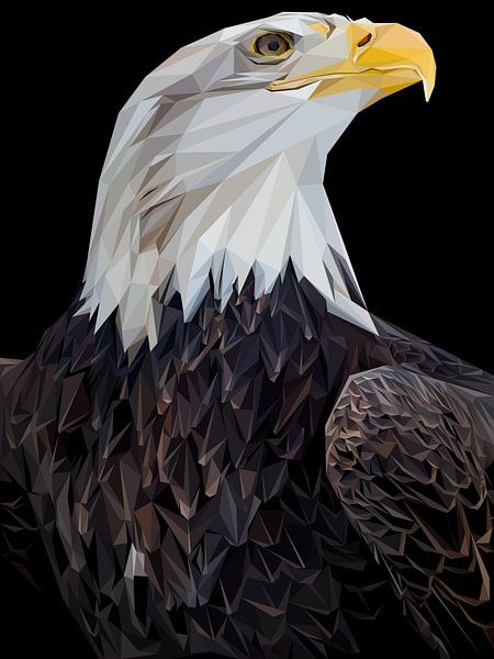 Abstrakt Adler Vogel Low Poly von Yoga Art 15