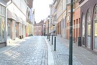 dorpsstraatje in Viborg denemarken in de zomer van 2015