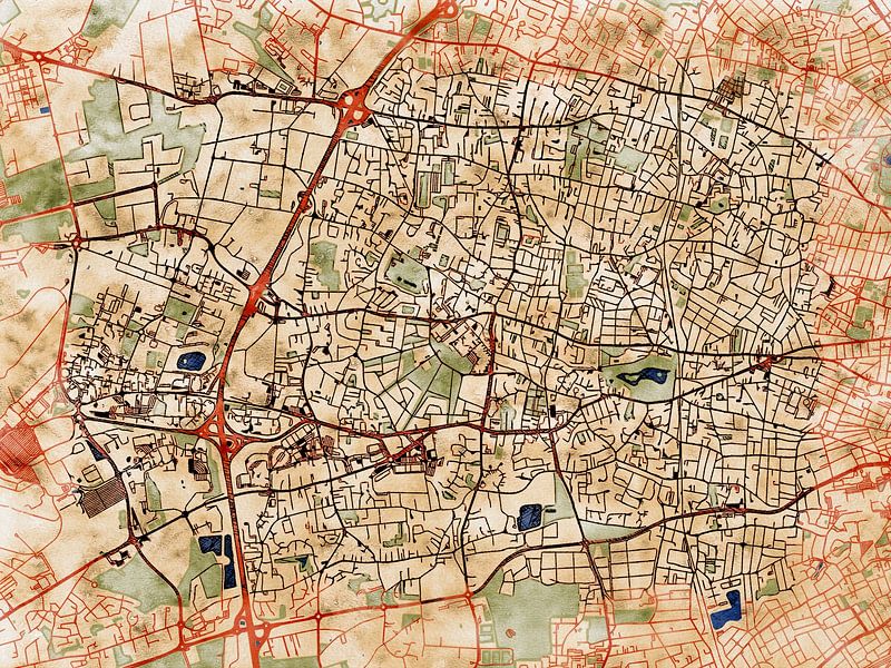 Karte von Mérignac im stil 'Serene Summer' von Maporia