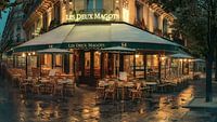 Un café à Paris au petit matin / Les Deux Magots à Paris le