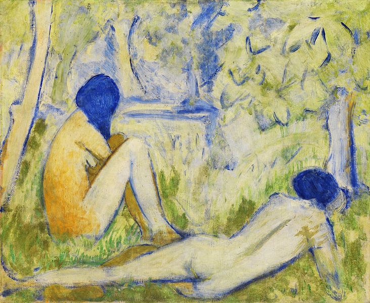 Deux filles sur la prairie forestière - Deux fois nues sur la prairie forestière - Dans l'herbe, OTT par Atelier Liesjes