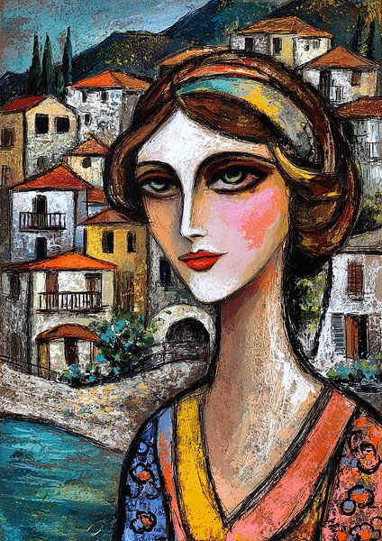 Vibrant life around women by Abstract Painting