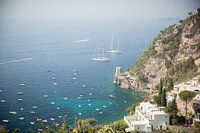 Boats in the harbour on the Amalfi coast in Italy
