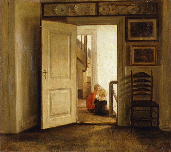 Children in an Interior, (oil on canvas) von Bridgeman Masters