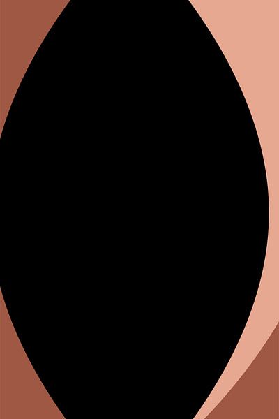 Moderne abstracte boho-vormen in roze, terra, zwart nr. 2 van Dina Dankers