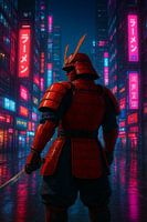Cyberpunk-Samurai-Krieger in Neon-Tokio Regen | Dystopische Zukunftskunst