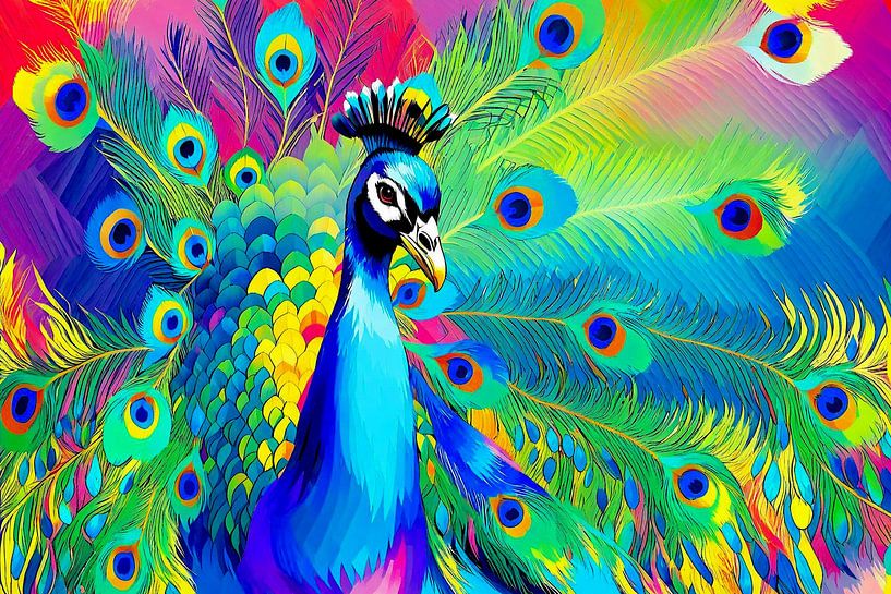 Peacock (Modern Art) by Hans Levendig (lev&dig fotografie)