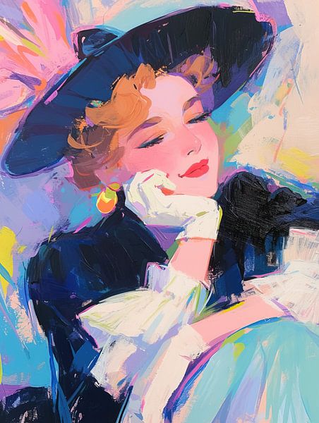 Portrait de femme | Dreamy Muse par Peintures accrocheuses