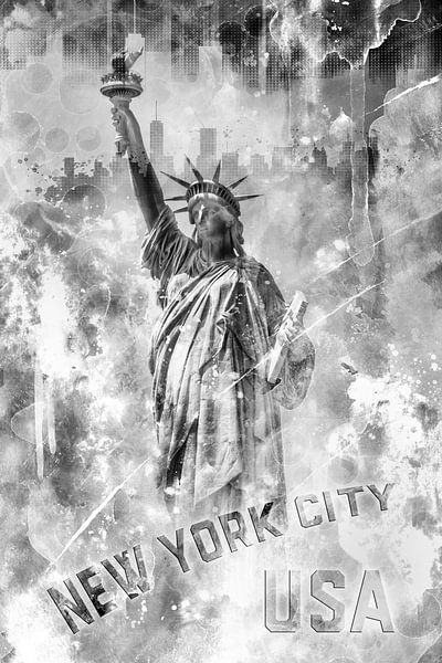 POP ART Statue de la Liberté | monochrome par Melanie Viola