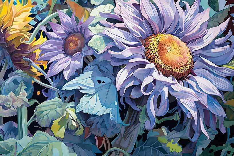 Sunflower | Dreamy flower field | Gouache | Sunflowers by Eye catching paintings