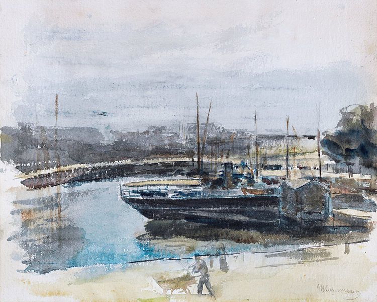 Quay in Hamburg, MAX LIEBERMANN, 1900-1902 by Atelier Liesjes