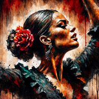 Watercolor Flamenco Dancer #5
