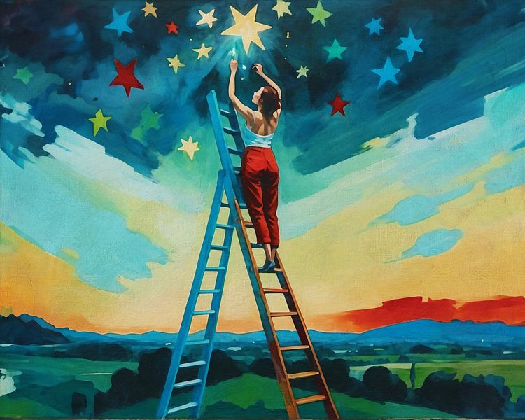 The woman who hangs the stars in the sky every night by Jan Keteleer