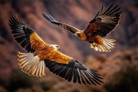 Majestic Eagles in Flight in a Natural Habitat