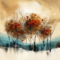 Moderne abstrakte Malerei Bäume