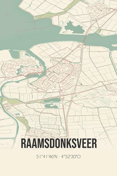 Carte ancienne de Raamsdonksveer (Brabant septentrional) par Affiches de lieux