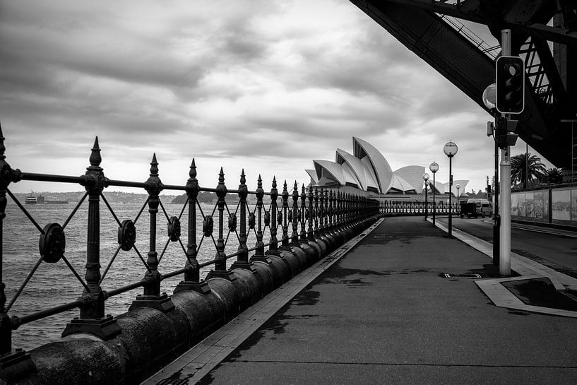 Sydney opera house in black and white by Michael Bollen