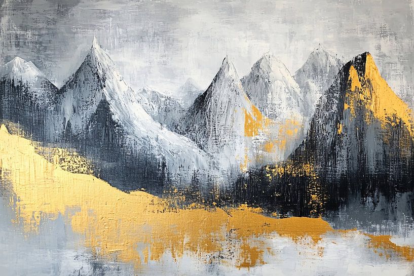 Abstrakte Berge mit goldenen Akzenten von Imperial Art House