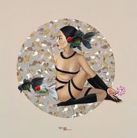 Fish Godess  (taupe/light caramel background)