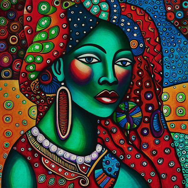 Colored woman in expressionist style by Jan Keteleer