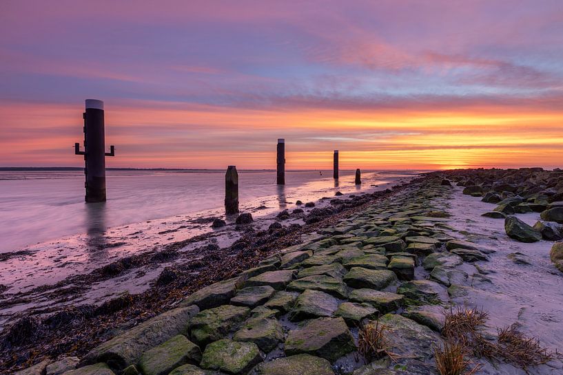 Beautiful sunrise over the Wadden Sea - Natural Ameland by Anja Brouwer Fotografie