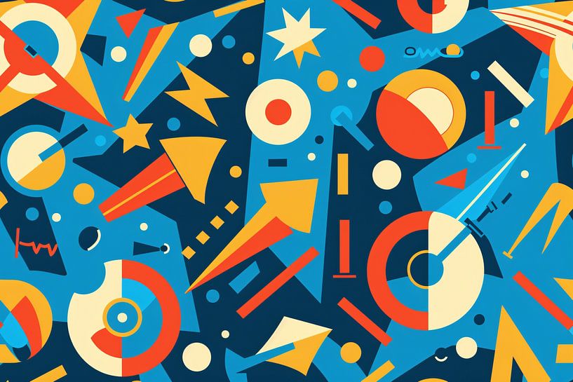 Motif abstrait coloré avec des formes géométriques par Imperial Art House