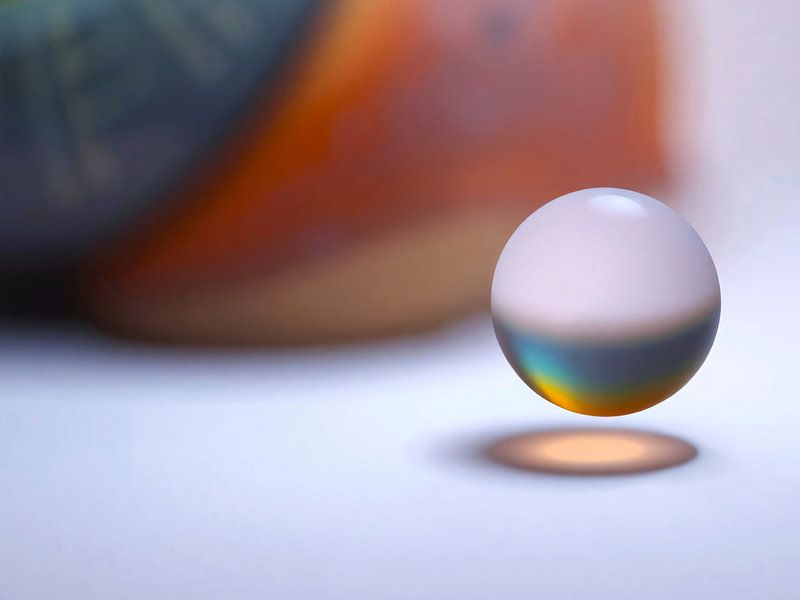The floating glass ball in a colour gradient by A.D. Digital ART