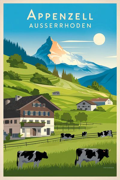 Appenzell Ausserrhoden Vintage Travel Poster by Poster Art Shop