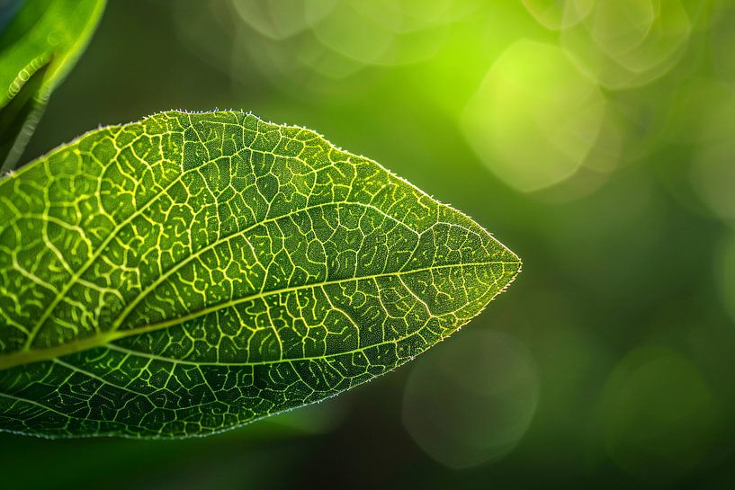 Detaillierte Nahaufnahme eines grünen Blattes von Imperial Art House