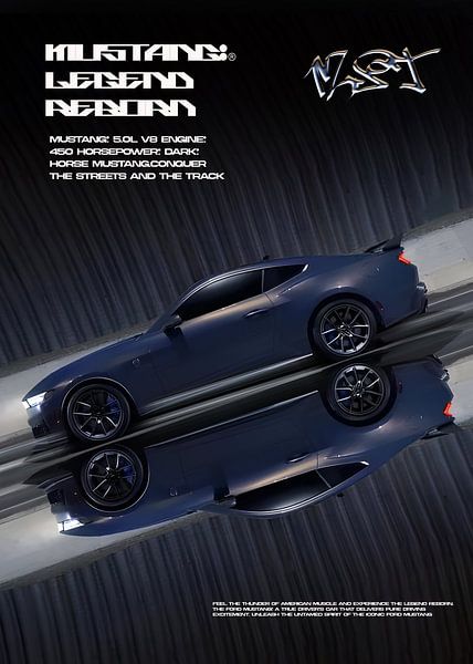 Mustang Darkhorse Poster von Ali Firdaus