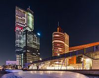 Maastoren in Rotterdam Süd bei Nacht