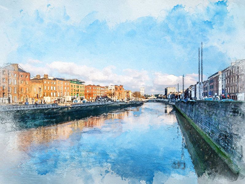 Dublin Aquarellkunst #Dublin von JBJart Justyna Jaszke