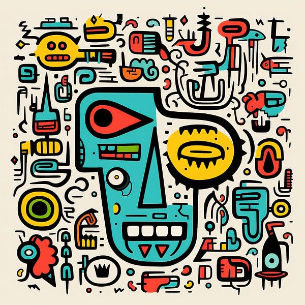 Visage abstrait et objets par Art Lovers