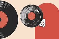 Rétro Vintage Musique Géométrie Vinyle Art