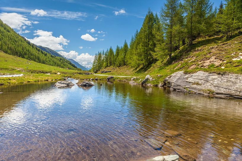 Small mountain lake in Hinteres Ahrntal near the Kehreralm, South Tyrol by Christian Müringer