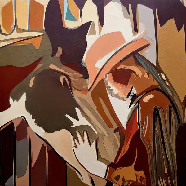 Pop-Art-Gemälde eines Reiters mit Pferd von Joyce de Jong