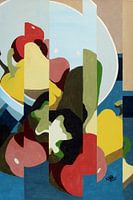 Abstraktes Stilleben einer Schüssel mit Gemüse