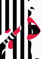 Lipstick & Stripes - Affiche pop art audacieuse