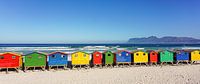 Chalets de plage colorés Afrique du Sud