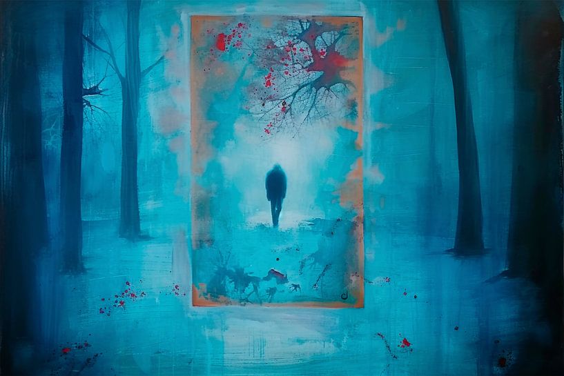 Herbst Wald der abstrakten Landschaft von BowiScapes Abstrakt und digitale Kunst